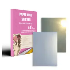 CUSTOM LABELS - Vinil Adhesivo Imprimible Dorado y Plateado A4 x 10H