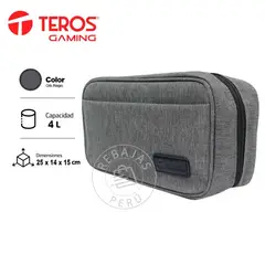 TEROS - Estuche Organizador TE-ACS9014 Gris 25x14x9cm 315L