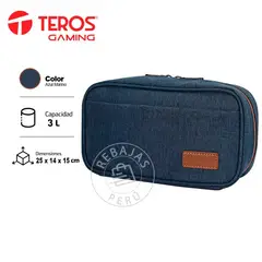 TEROS - Estuche Organizador TE-ACS9017DB Azul Marino 25x14x9cm 3L