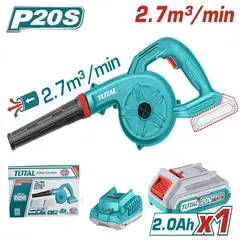 TOTAL TOOLS - SOPLADORA DE AIRE INALÁMBRICA 20V BAT 2AH TOTAL TABLI200281