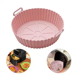 GENERICO - Pack 3 Bandejas de silicona para freidora de aire sin aceite - Rosado