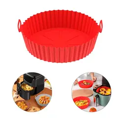 GENERICO - Pack 2 Bandejas de silicona para freidora de aire sin aceite - Rojo