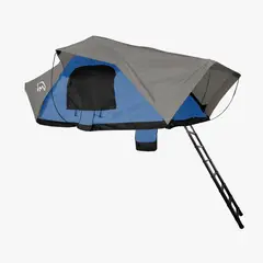 TERRA FORCE - Carpa de Techo Ranco 2-3 Personas Base Azul - Cubierta Verde Militar