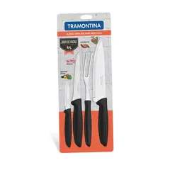TRAMONTINA - Juego de cuchillos por 4 piezas Plenus Negro -