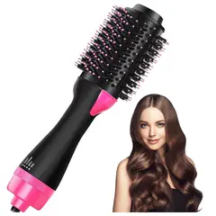 SEISA - Peine Secador de Cabello Alisador y Ondulador 3 En 1 Salon Profesional