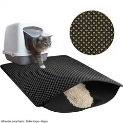 GENERICO - Alfombra Salida de Arenero de Gato - Negro 40x50