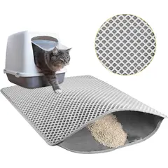 AMICATS - Alfombra Salida de Arenero de Gato - Gris 40x50