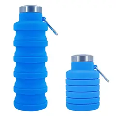 GENERICO - TOMATODO BOTELLA PLEGABLE 500ML CELESTE