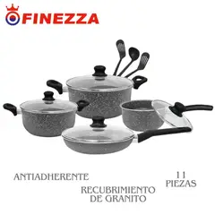 FINEZZA - Juego de ollas FZ-X1705M ULTRAGRANITO 11 pzs Gris