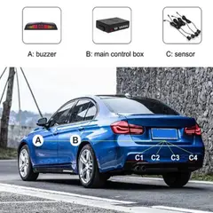 MN ELECTRONICS - Sensor Retroceso Para Auto Kit Completo Color Negro MG18