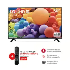 LG - Televisor 50 LED Smart TV UHD 4K con ThinQ AI 50UT7300PSA + Control Magic
