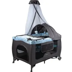 EBABY - Cuna Corral Mecedora y Cambiador Sally 716-4 CELESTE