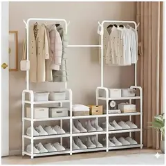 GENERICO - Ropero Colgador Organizador de Ropa Elegante 3 Cuerpos 164x137x26cm - Blanco - M