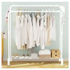 GENERICO - Colgador Perchero Organizador de Ropa Doble Barra 150x120x44cm Blanco