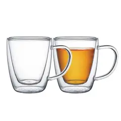 TRAMONTINA - Juego 2 Tazas Vidrio Para Te Y Capuccino 0.27 Lt -