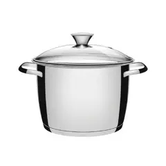 TRAMONTINA - Olla de Acero Inoxidable 24 Cm Allegra con Tapa de vidrio
