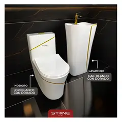 STONE - COMBO LORI BLANCO CON DORADO + GAIL BLANCO CON DORADO