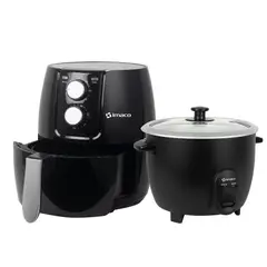 IMACO - Combo freidora de aire 2.6 litros olla arrocera 1.5l