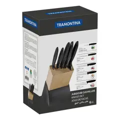 TRAMONTINA - Juego de Cuchillos Plenus 23498072able Negro 06 Piezas