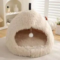 GENERICO - Cama Cueva para Marcotas  Beige