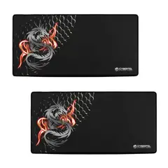 CYBERTEL - Pack por 2 de Mouse Pad Gamer Cybermax X633 Negro