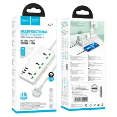HOCO - REGLETA EXTENSION DE CORRIENTE X3 - USB X3