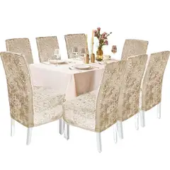 SALA FABULOSA - Funda de silla en terciopelo brilloso´8 piezas - Beige nude