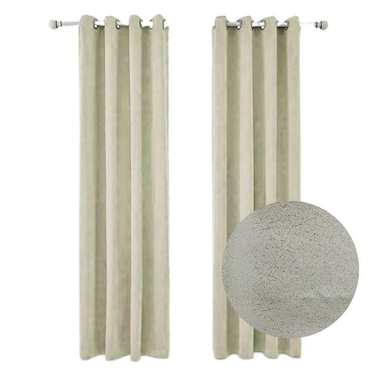 Cortina con aros en 2 paños- 3mts ancho x 2.30 alto. - Crema