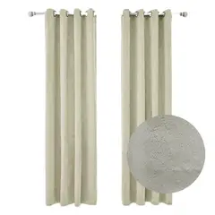 SALA FABULOSA - Cortina con aros en 2 paños- 3mts ancho x 2.30 alto. - Crema