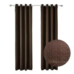 SALA FABULOSA - Cortina con aros en 2 paños- 3mts ancho x 2.30 alto. - Chocolate