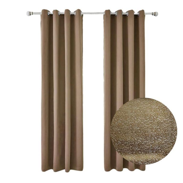 Cortina con aros en 2 paños- 3mts ancho x 2.30 alto. - Oro viejo