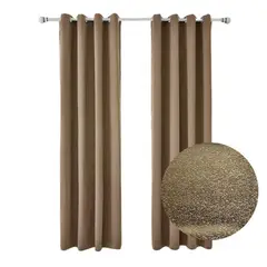 SALA FABULOSA - Cortina con aros en 2 paños- 3mts ancho x 2.30 alto. - Oro viejo