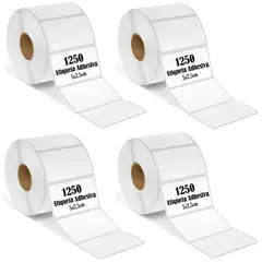 GENERICO - Etiqueta Termica Adhesiva 5x2.5cm Pack 4 Rollos