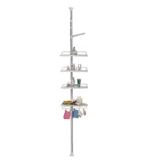 GENERICO - ESQUINERO PARA BAÑO AJUSTABLE CON ESTANTE 320 CM BLANCO