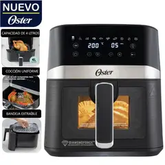 OSTER - Freidora de Aire Digital con Recubrimiento DiamondForce 4LT Negro