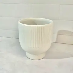 GENERICO - Maceta blanca decorativa cerámica 15x15