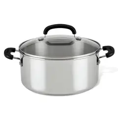 FARBERWARE - Olla 24cm acero inoxidable con tapa de vidrio templado
