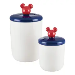 FARBERWARE - Set x2 recipientes de cerámica con tapa hermética Disney Home Bon Voyage