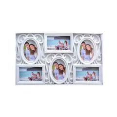 GENERICO - Porta Fotos Marco Portaretratos Hogar 5 Fotos 50cm Blanco