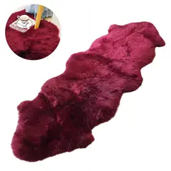 ELMEJORPRECIO - Alfombra Bajada De Cama Peluda Vino