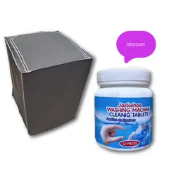 GENERICO - Funda de Lavadora Plomo 16-22 kg + Limpiador de Lavadora