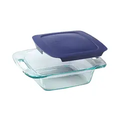 PYREX - Fuente Cuadrada Easy Grab 1.9 Lt Tapa Azul