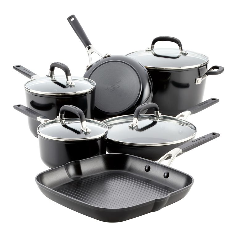 Juego de Ollas 10 Piezas anodizado duro antiadherente Negro Onyx