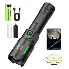 OEM - Linterna Táctica LED Recargable Zoom Largo Alcance