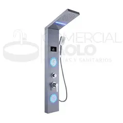 GENERICO - COLUMNA DE DUCHA LUZ LED SATINADO KM-8002