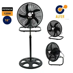 ALFER - Ventilador 3 en 1 De 18″ 120 Watts Negro