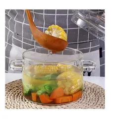 GENERICO - Olla de vidrio de 2.5L  con tapa