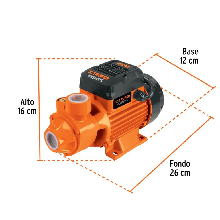 Bomba periférica Truper 0.5 HP altura máx 40m