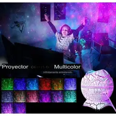 GENERICO - LÁMPARA PROYECTOR DE GALAXIA HUEVO DINOSAURIO DE DORMITORIO Y DE MESA