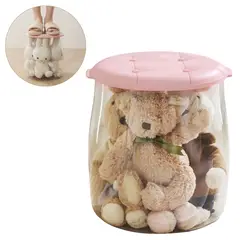 ELMEJORPRECIO - Contenedor de Juguetes Infantil con Asiento Seguro y Resistente Rosado
